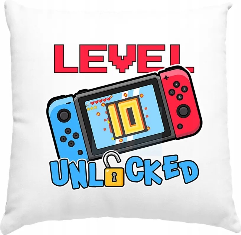 Születésnapi párna 10. szint feloldva Gyerekeknek Fehér