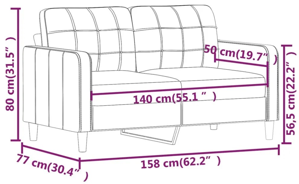 kétszemélyes bordó szövet kanapé 140 cm