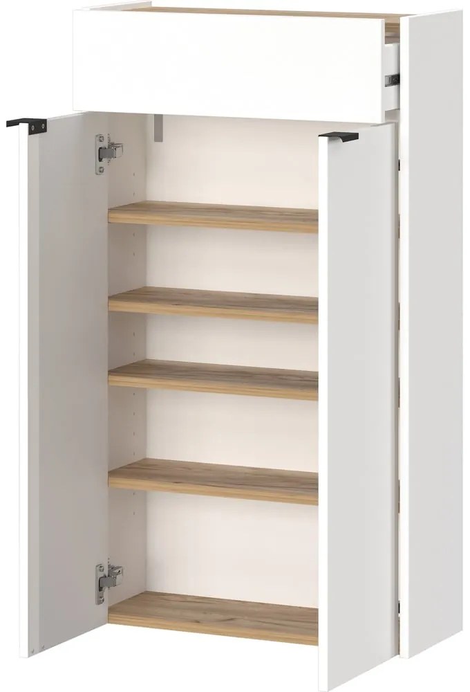 Fehér szekrény tölgyfa dekorral 56x97x22 cm Ameca – Germania