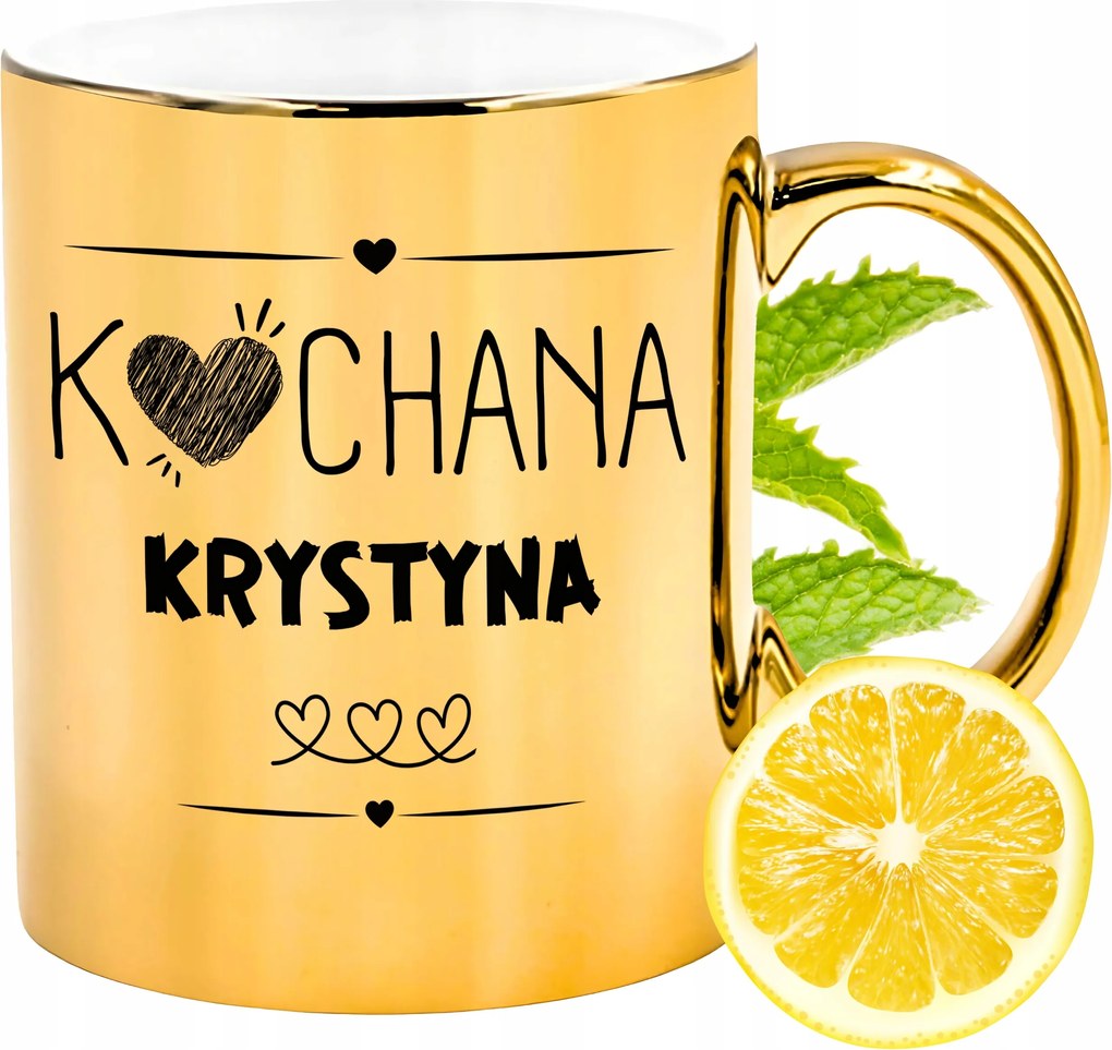 Prémium Arany Csillogó Bögre Krisztina Ajándék Nyomtatott Fotóval