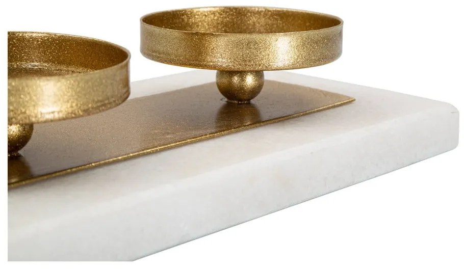 Aranyszínű-fehér gyertyatartó - Mauro Ferretti