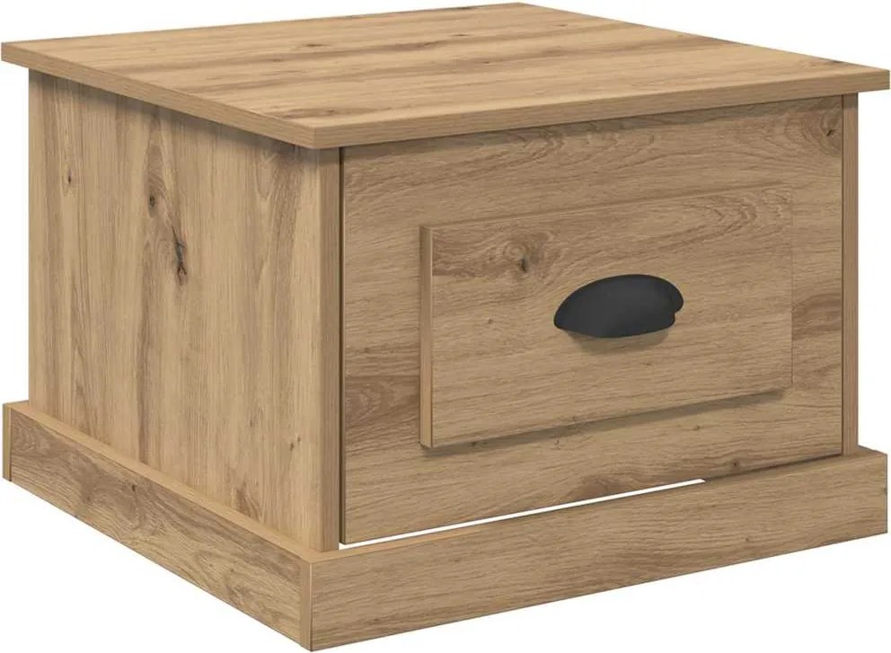 vidaXL Dohányzóasztal fiókkal Artisan tölgy 50 x 50 x 35 cm Faanyag