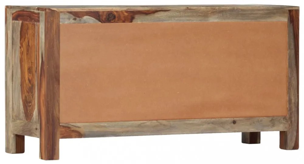 szürke tömör akácfából tálalószekrény 100x30x50 cm