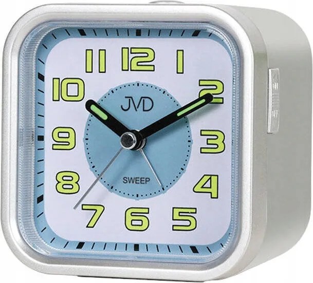 Ezüst Megvilágított Négyzet Alakú 10 cm-ES Ébresztőóra Szundival Jvd SRP9504.2