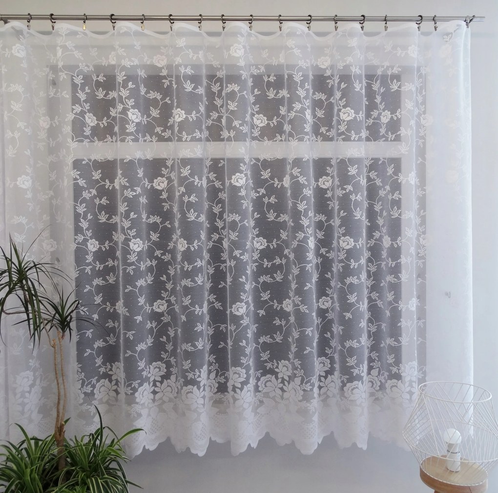 Mg Függöny jacquard 619/113 Fehér 280x170 K szalaggal