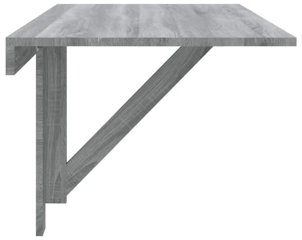 szürke sonoma szerelt fa összecsukható fali asztal 100x60x56 cm