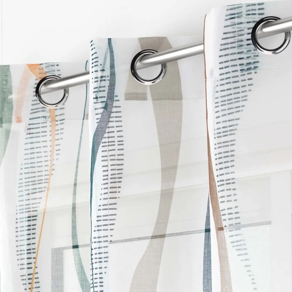 Fehér-kék átlátszó függöny 140x280 cm Lisana – douceur d'intérieur