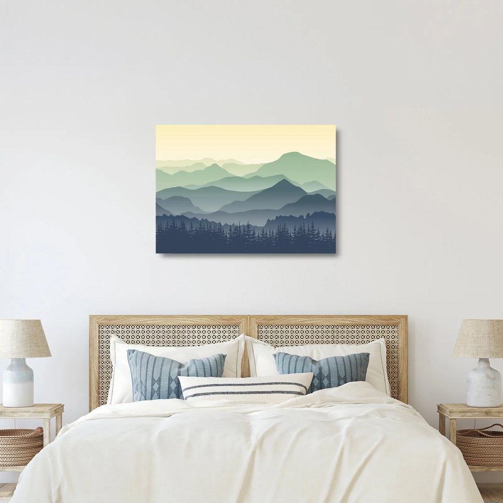 Üveg kép - Forest Mountain (70x50 cm)