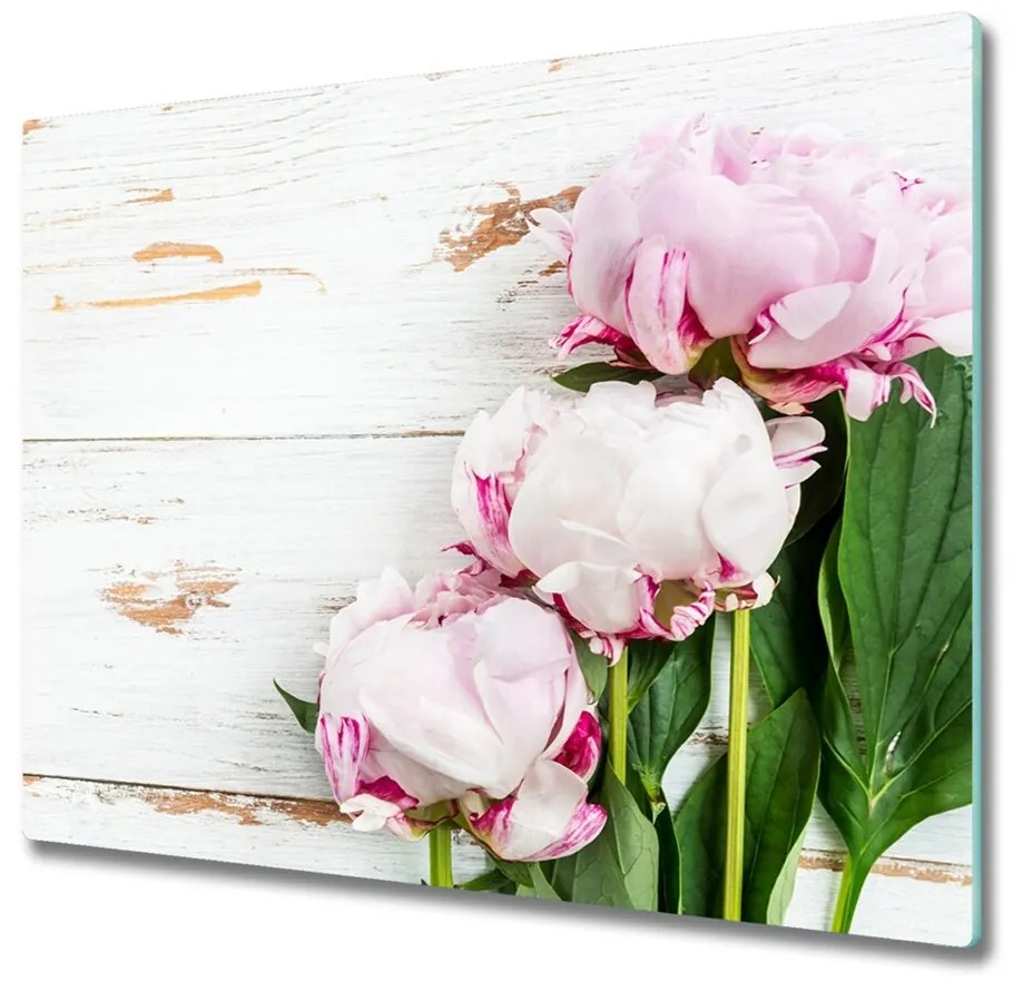 Üveg vágódeszka peonies 60x52 cm