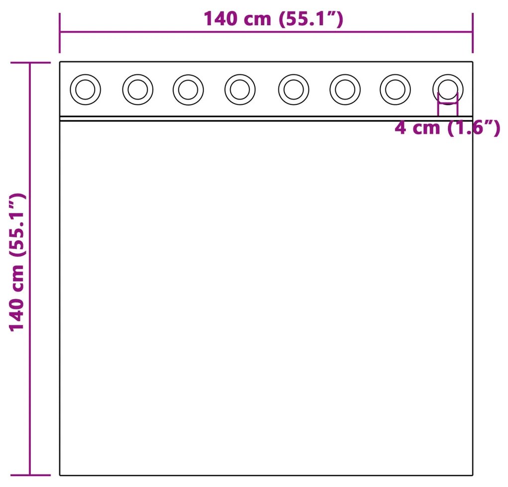 bársony függönyök 2 db grommettel krém 140x140 cm