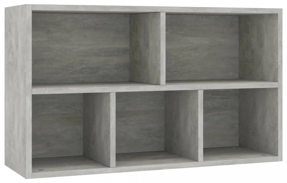 betonszürke szerelt fa könyv-/tálalószekrény 50 x 25 x 80 cm