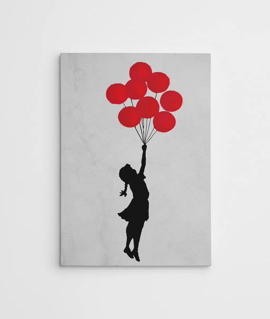 WY63 Banksy Repülő lufis lány vászonkép, 50 x 70 cm