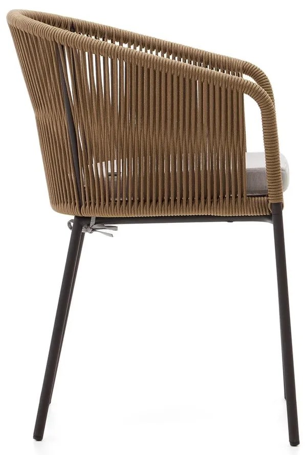 Bézs fém-párnázott kerti szék Yanet – Kave Home