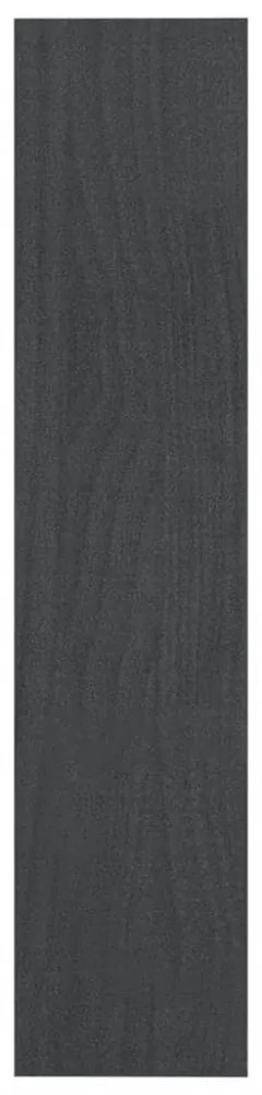 szürke tömör fenyőfa könyvszekrény/térelválasztó 100 x 30 x 135,5 cm