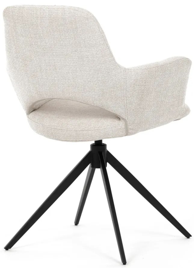 Elegáns Forgó Étkezőszék Krémszínben. 360°-ban forgatható.