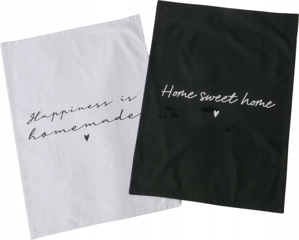 Konyhai Törlőkendő Pamut Fekete-fehér Homa Felirattal 70 X 50 CM