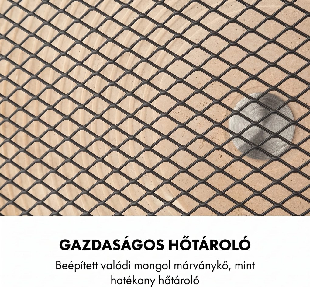 Klarstein HeatPal Marble Blackline, Infravörös hősugárzó, 1300 W, márvány, alumínium