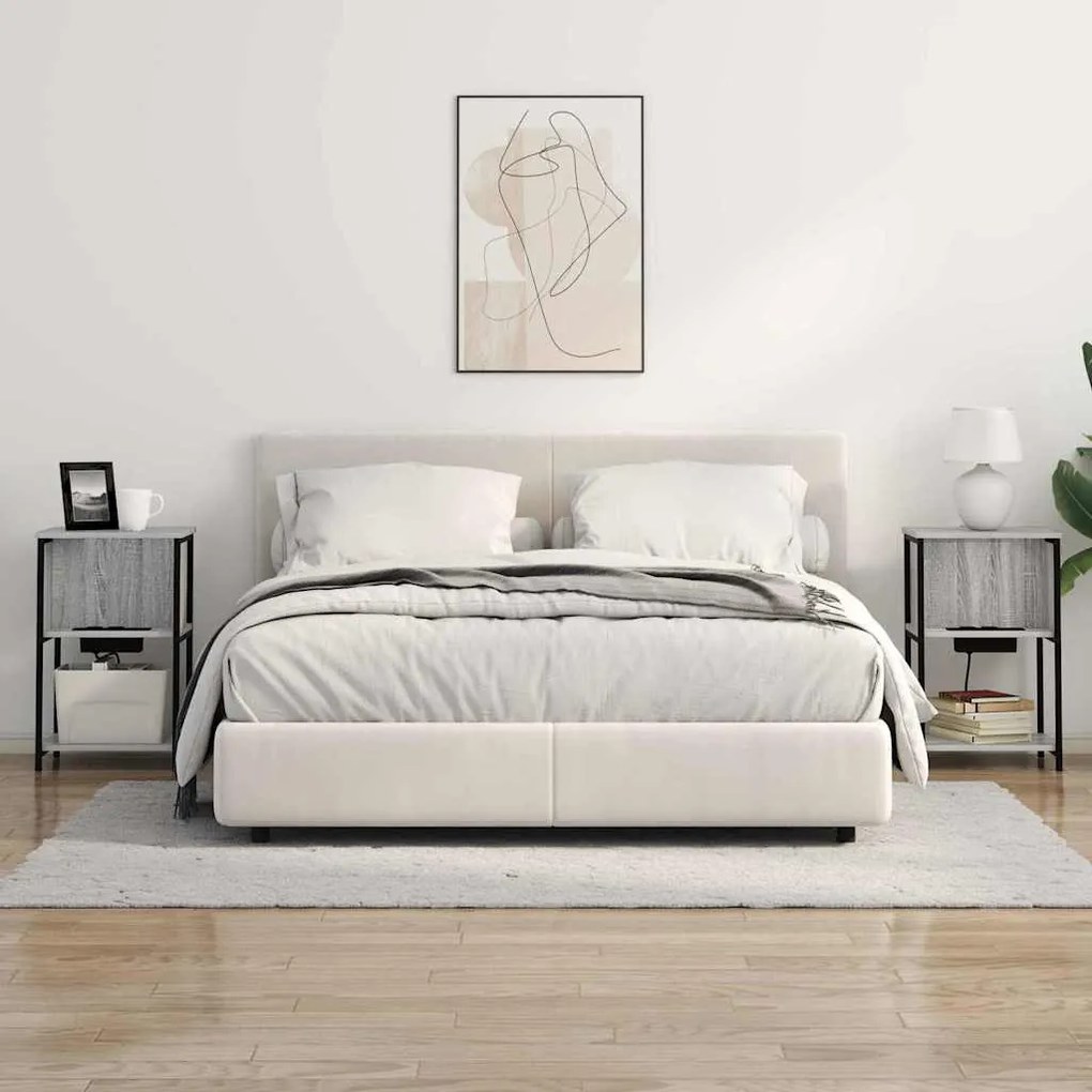 Éjjeliszekrény 2 pcs Szürke sonoma 38 x 31 x 61 cm Faanyag