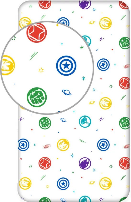 Bosszúállók Symbols gumis lepedő 90x200 cm
