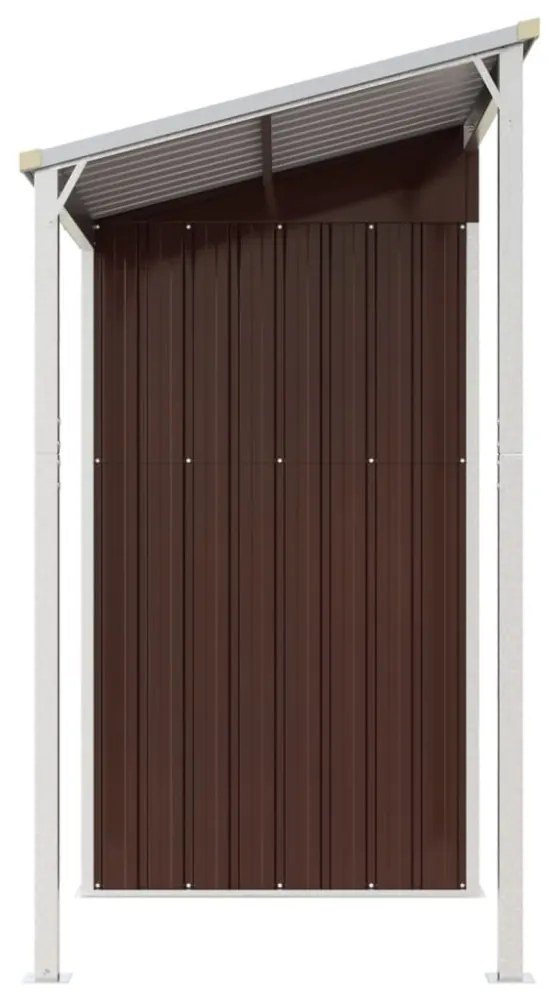 barna kerti fészer meghosszabbított tetővel 277x110,5x181 cm