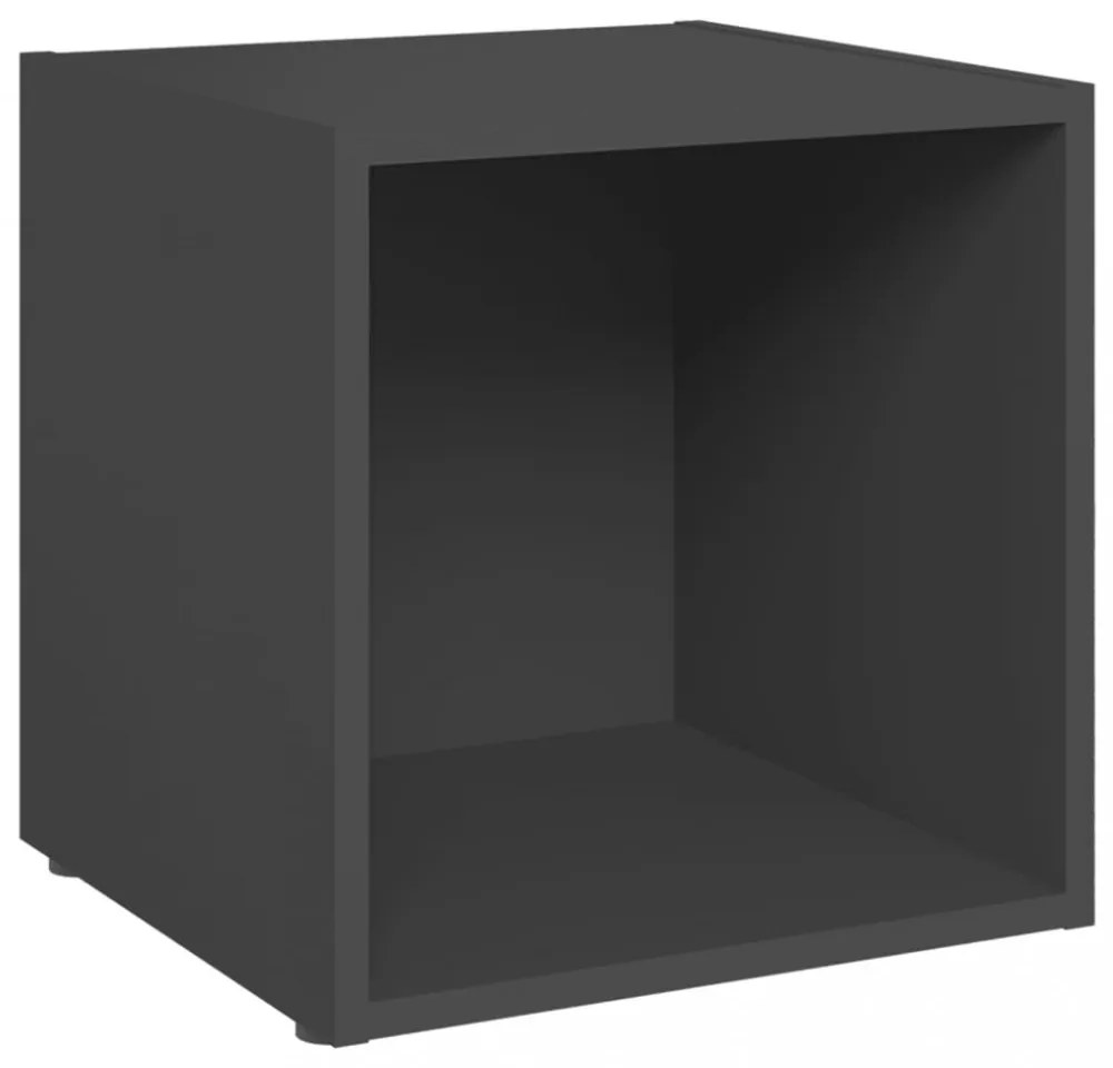 2 db szürke szerelt fa TV-szekrény 37 x 35 x 37 cm