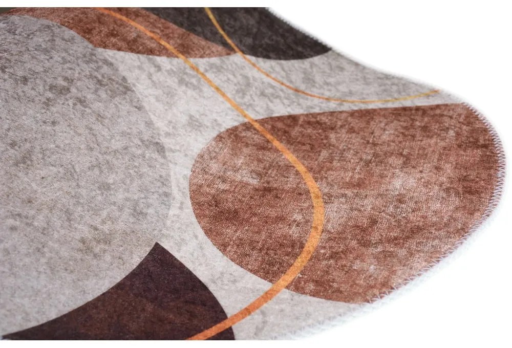 Barna-krémszínű mosható szőnyeg 80x120 cm Oval – Vitaus