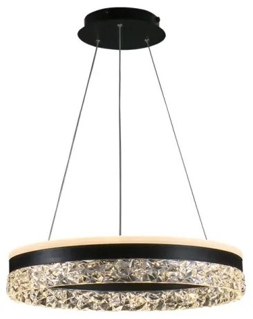 LED dimmelhető csillár zsinóron LED/80W/230V 3000-6500K fekete + távirányítás