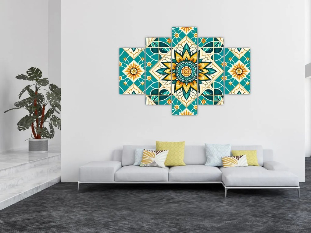 Kép - Türkiz minta (150x105 cm)