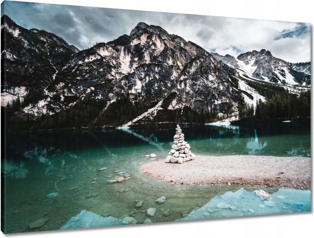 Vászonkép 90x60 Hegyi tájkép tóval