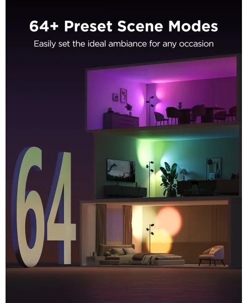 Govee - LED RGBICWW Fényerőszabályozható állólámpa TREE MATTER LED/48W/230V Wi-Fi