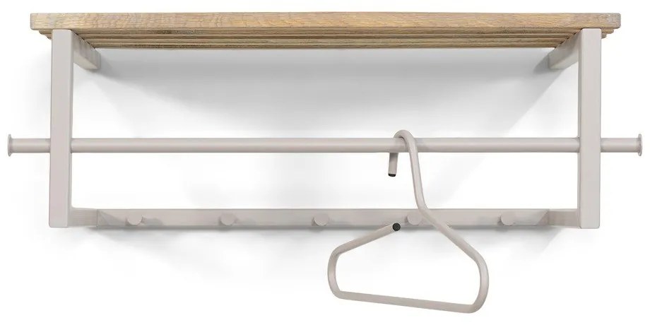 Natúr színű-szürkésbarna fém fali fogas polccal 76 cm Marco – Spinder Design