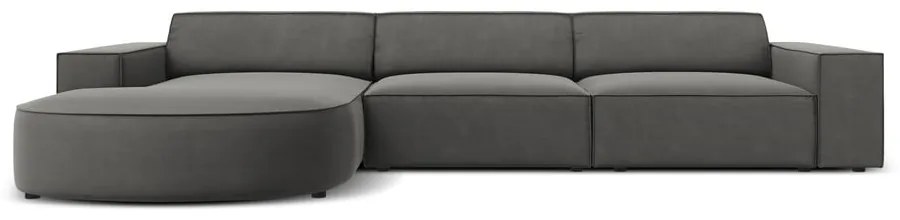 Szürke bársony sarokkanapé (bal oldali) Jodie - Micadoni Home