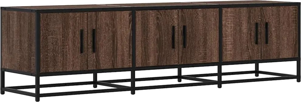 vidaXL barna tölgy színű szerelt fa és fém TV-szekrény 150x35x41 cm