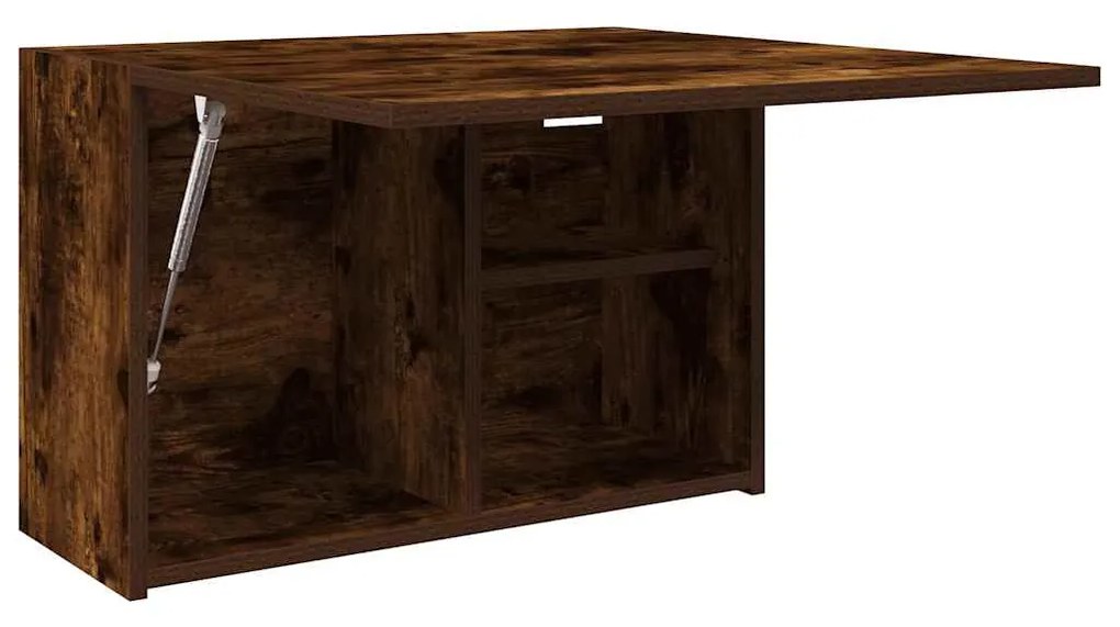 füstös tölgyszínű szerelt fa fali fürdőszobaszekrény 60x25x40cm