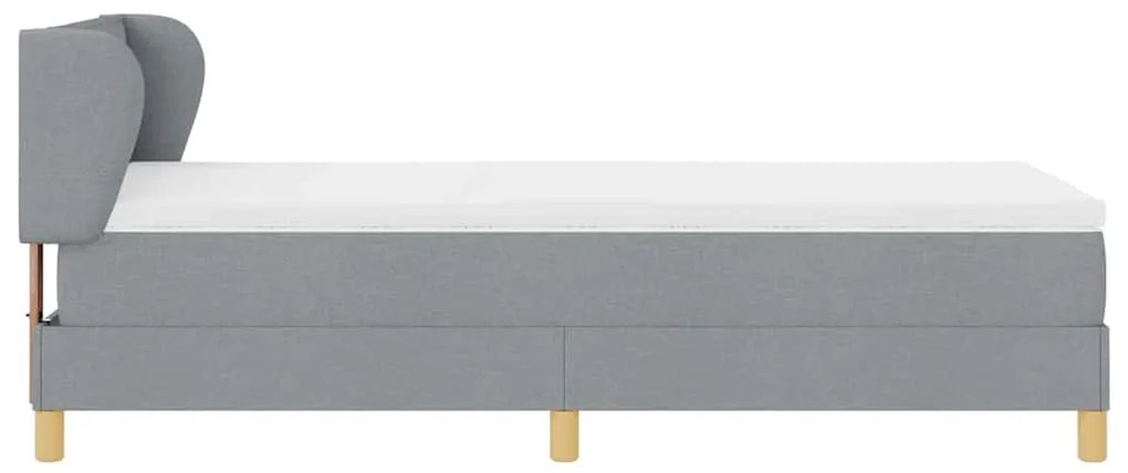 Rugós Ágy Matraccal Krém 90x200 cm Szövet Világosszürke