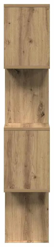 4 szintes kézműves tölgy fa elválasztó könyvespolc 70x24x129 cm