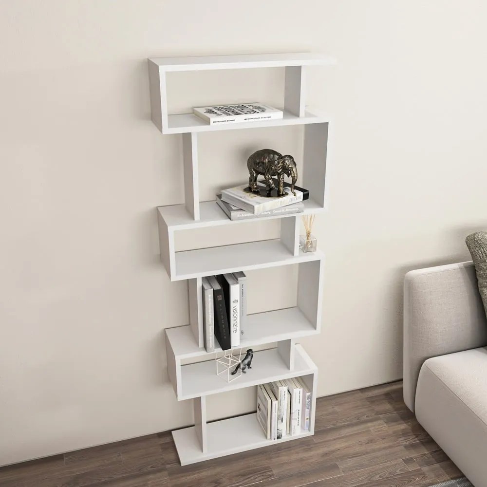 Fehér könyvespolc 60x160 cm Bates – Kalune Design