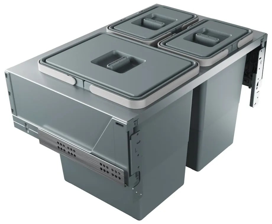 Szürke műanyag szelektív beépíthető szemetes 42 l Block U-Sink 2.0 – Elletipi