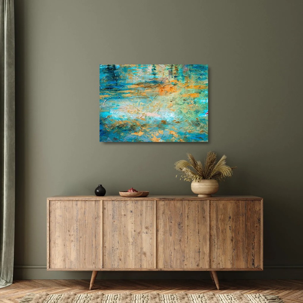 A kék absztrakció képe (üvegen) (70x50 cm)