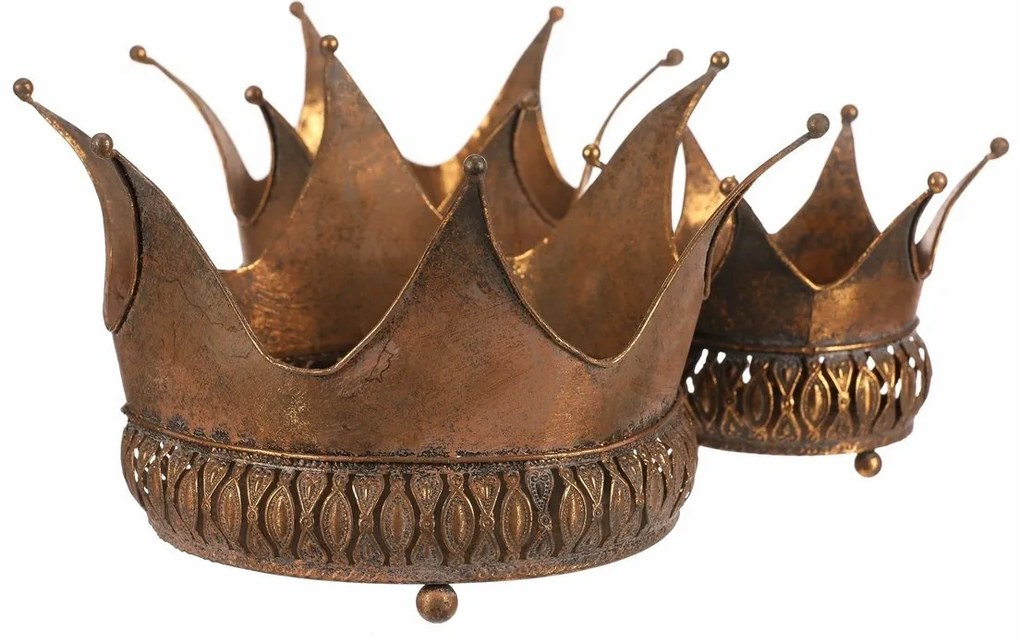 Fém dekorációs burkolat Arany korona, 3 db-osszett, arany