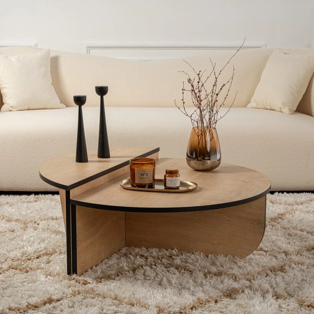Kávézóasztal Orion Honey Oak Fekete