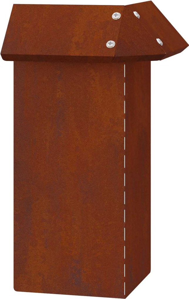 vidaXL Csiga kerítés Rozsdás 13,5 x 13,5 x 25 cm Időjárásálló acél