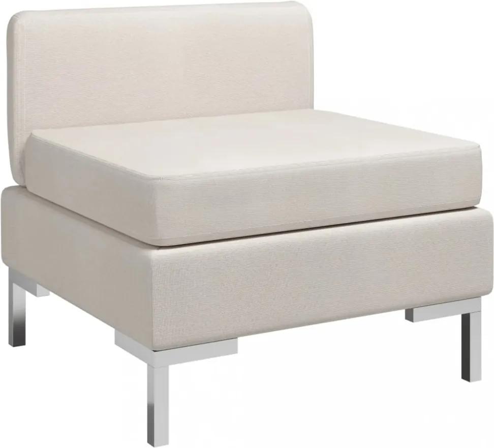 Krémszinű moduláris szövet középső kanapé párnával