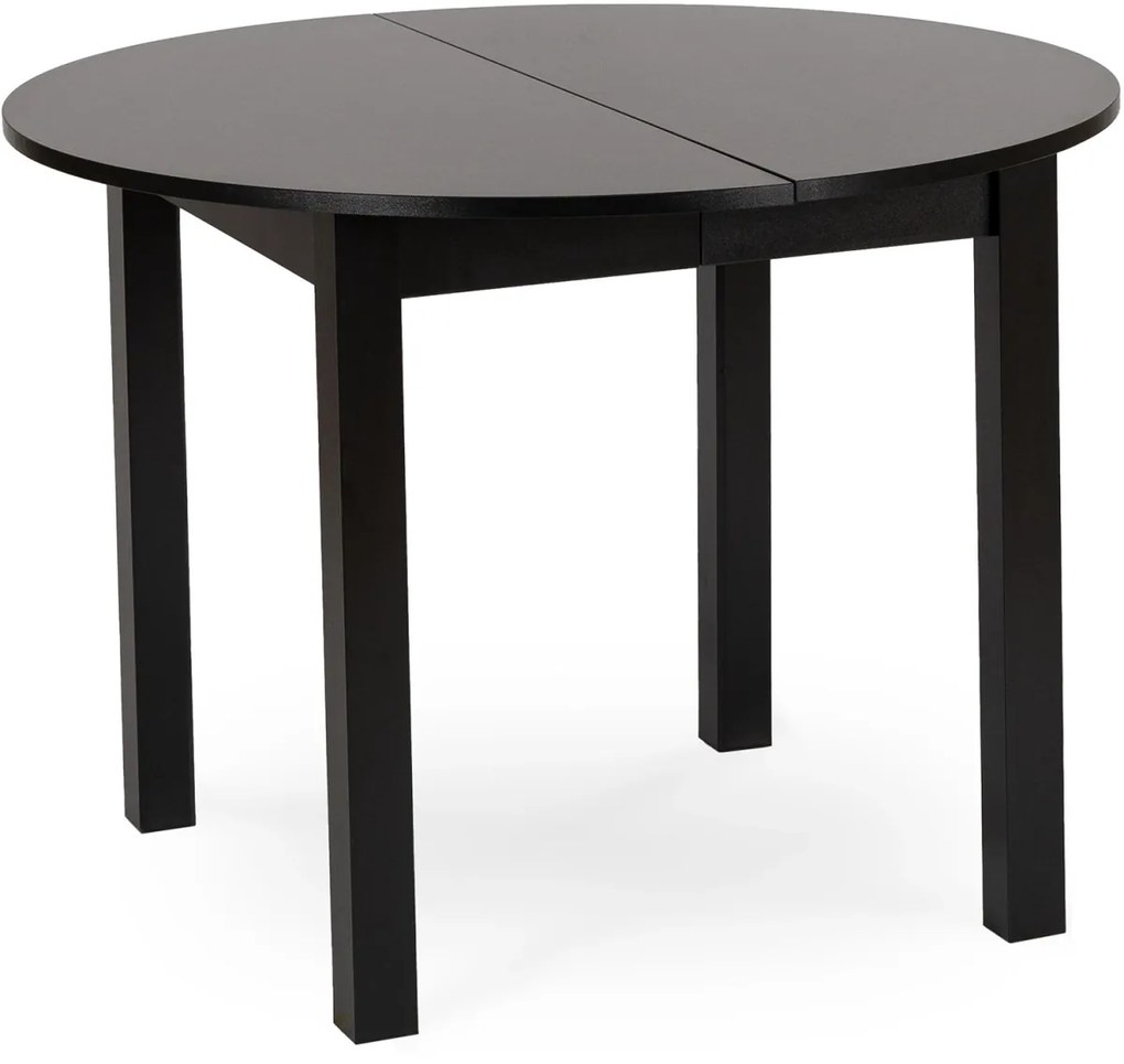 Étkezőgarnitúra: bővíthető asztal 102–142 cm fekete színben + 4 db zöld velúr szék – HARRY / ROBIN