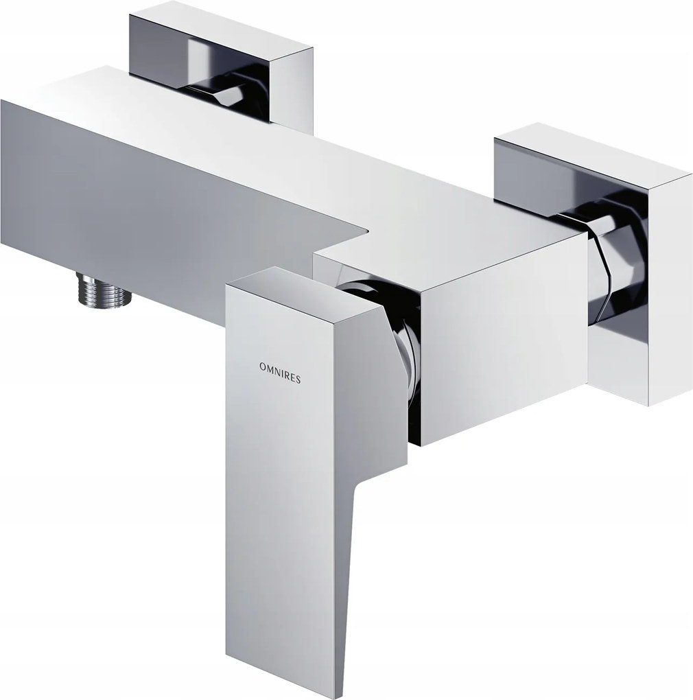 Fali Zuhany Csaptelep, Szögletes, Króm