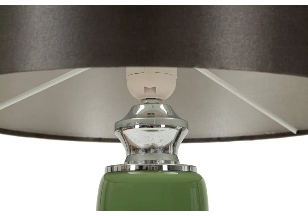 Zöld-szürke asztali lámpa textil búrával (magasság 57 cm) Eva – Mauro Ferretti