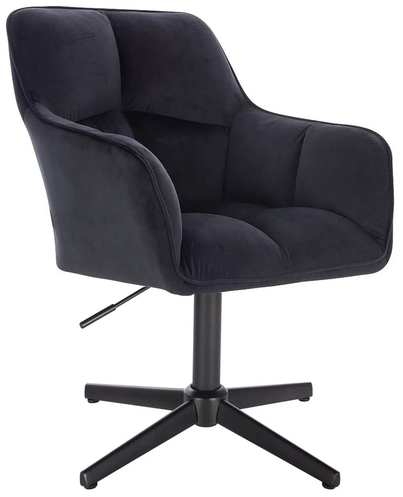 HR550CROSS Fekete modern velúr szék fekete lábbal