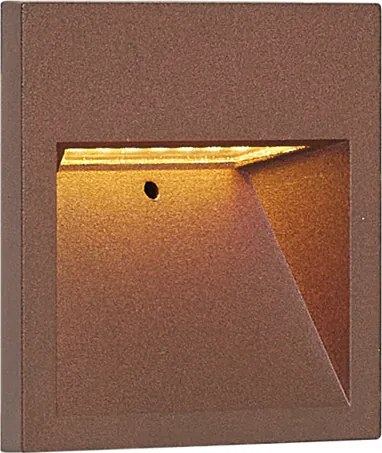 Modern rozsdabarna négyszögletes fali lámpa LED-del IP54 - Gem