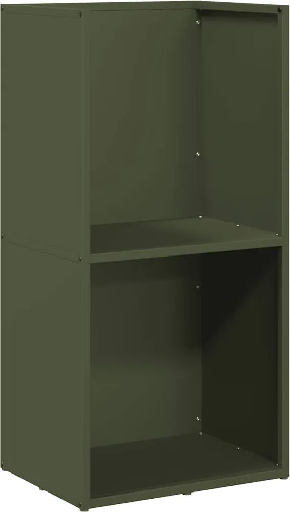 vidaXL olívazöld hidegen hengerelt acél tűzifatároló 40x30x80 cm