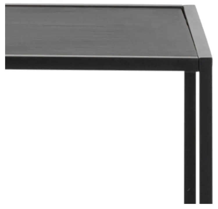 Fekete könyvespolc kőrisfa dekorral 114x185 cm Seaford – Actona